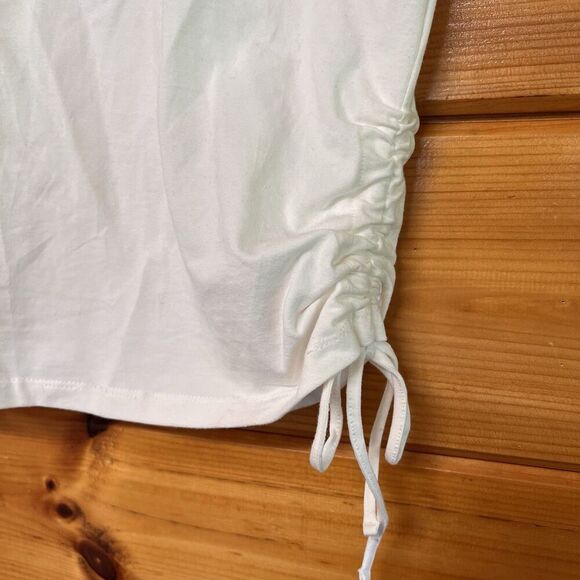 Hurley Junior White Scrunched Short Sleeve Shirt - Sz M - Picture 3 of 5